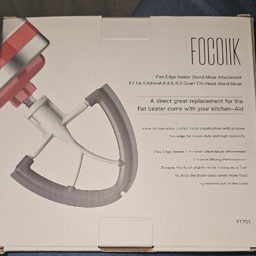Red and Black Flex Edge Beater Stand Mixer Attachment